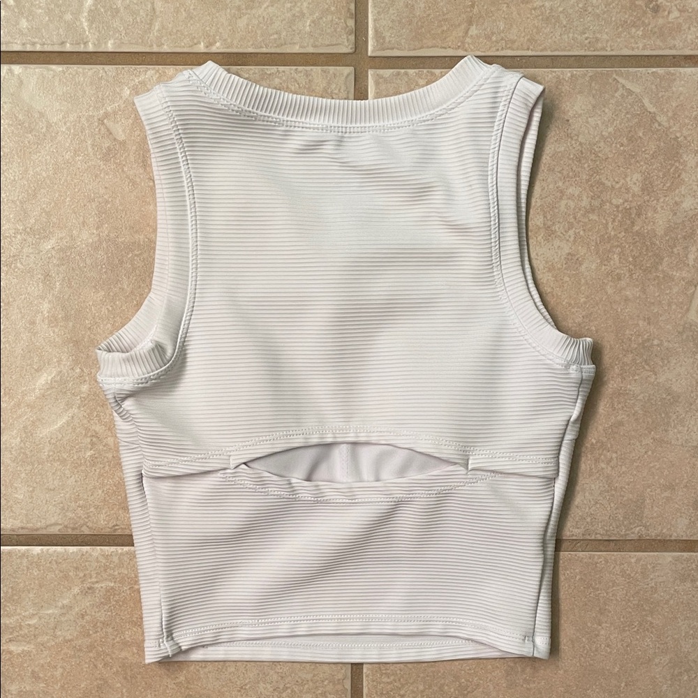 White Ribbed Tank Top - Picture 3 of 3